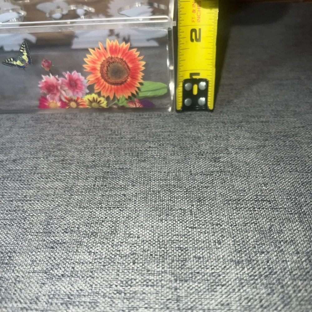 Acrylic Rectangular Flower Vase - 16 Inches , 18Holes, Clear Modern Floral Cente